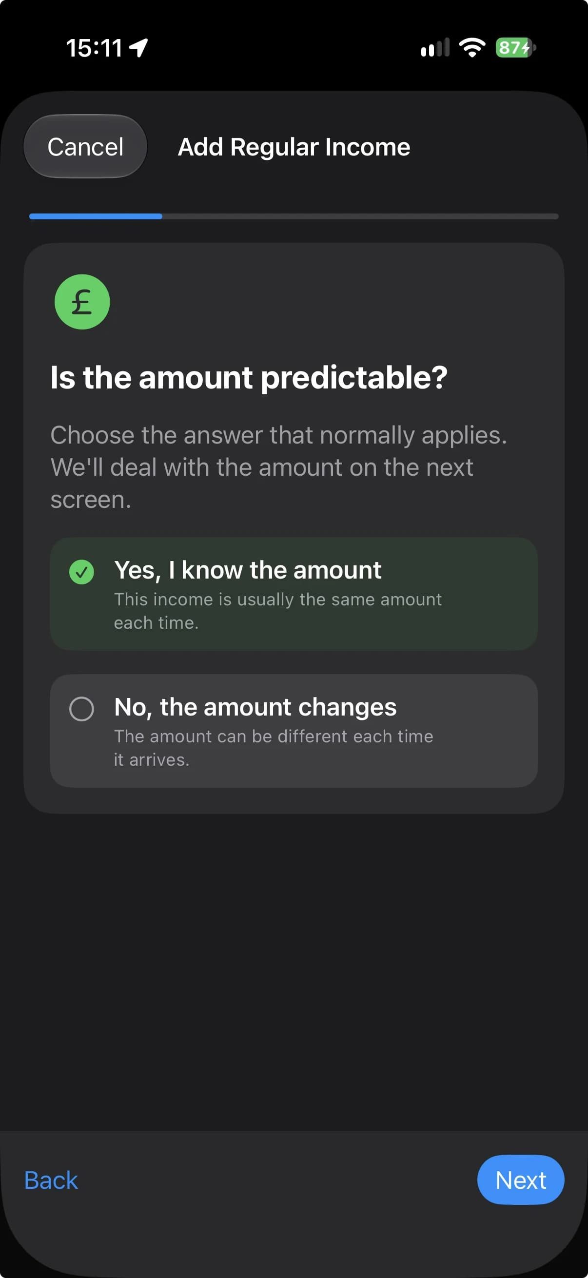 Sam variable income setup